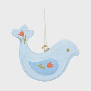 Hanger, katoen mach&eacute;, blauwe tulp, 6 x 8 cm