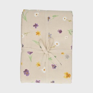 Tafelkleed, GOTS bio-katoen, lentebloem, 145 x 350 cm