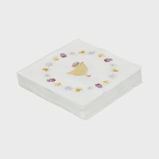 Servetten, papier, kuiken en konijn, 25 x 25 cm