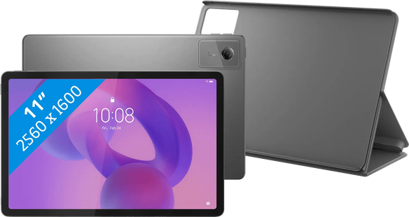 Lenovo Idea Tab 11 inch 128GB Wifi Grijs met Stylus + Book Case Grijs