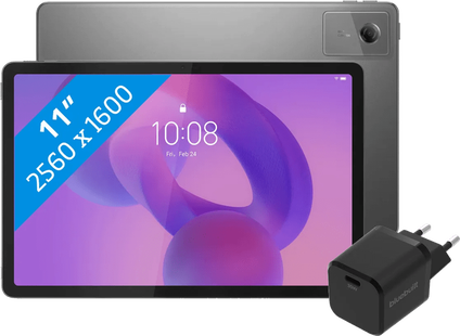 Lenovo Idea Tab 11 inch 128GB Wifi Grijs met Stylus + BlueBuilt Oplader