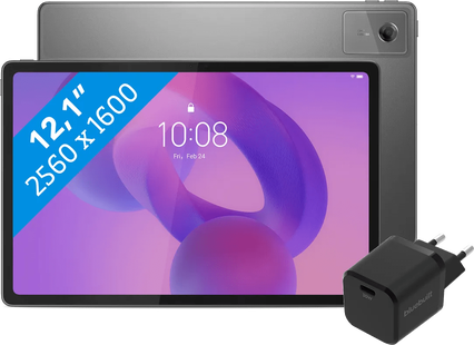 Lenovo Idea Tab Plus 12,1 inch 256GB Wifi Grijs met Stylus + BlueBuilt Oplader