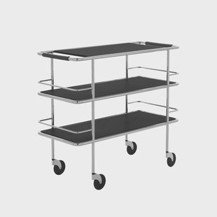 Lammhults Cargo serveerwagen Zwart laminaat-chroom