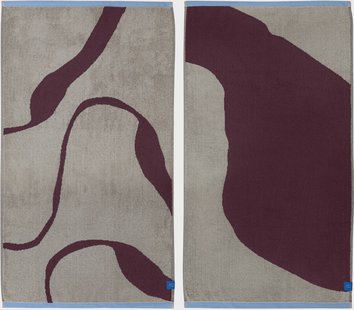 Mette Ditmer Nova Arte handdoek 50x90 cm 2-pack Wine-sand