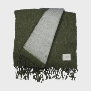 ERNST Ernst plaid met franjes 130x170 cm Groen-wit