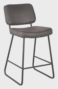 LABEL51 Barkruk 'Noah' Micro Suede, kleur Antraciet (zithoogte 65cm)