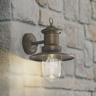 Lindby wandlamp Eloretta, antiek messing, staal, IP44, E27