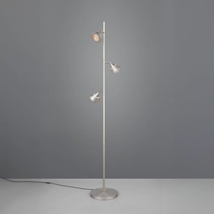 Trio Lighting LED vloerlamp Romeo, hoogte 150 cm, nikkelkleurig metaal, 3-lamps.