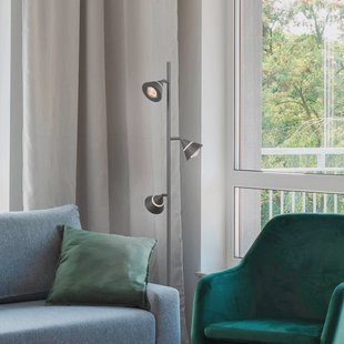 Trio Lighting LED vloerlamp Romeo, hoogte 150 cm, zwart, metaal, 3-lamps.