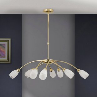 ORION hanglamp CARLA, messingkleurig, Ø 84 cm, metaal/glas 8-lamps.