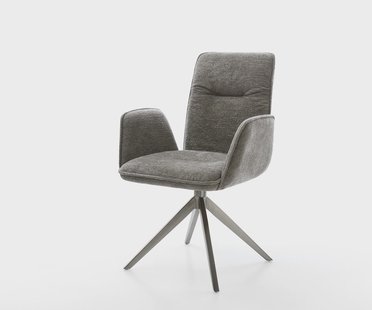 DELIFE Draaistoel Vinja-Flex bouclé zacht mud kruisframe breed grafiet 360° draaibaar rocker-functie