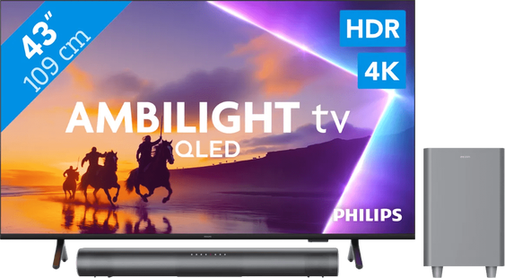 Philips Ambilight 43'' PUS8500 QLED 4K (2025) + Philips TAB6100