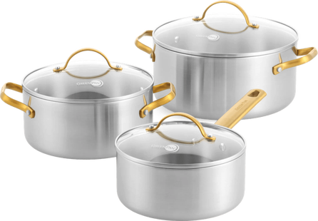Greenpan Padova Reserve 3-ply Stainless Steel Kookpannenset 6-delig