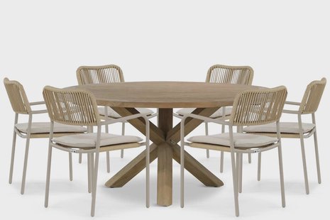 Coco Penya/Sand City 160 cm dining tuinset 7-delig