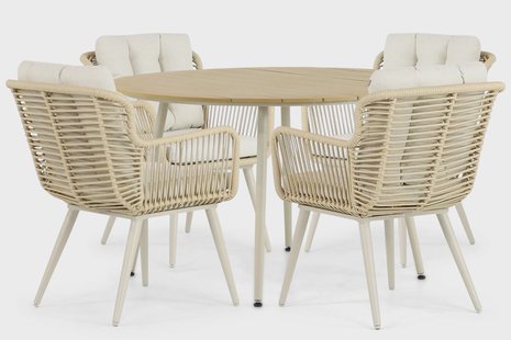 Coco Custa/Matale 125 cm dining tuinset 5-delig