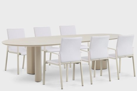 Lifestyle Rome/Weave 240 cm dining tuinset 7-delig