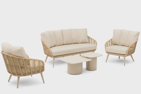 Coco Vinci/Ronda alu stoel-bank loungeset 5-delig