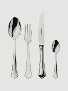 Handgemaakte hoogglans bestekset Alt-Chippendale, in verschillende setgroottes