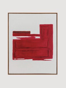 Handbeschilderde canvasdoek Racing Red met houten frame