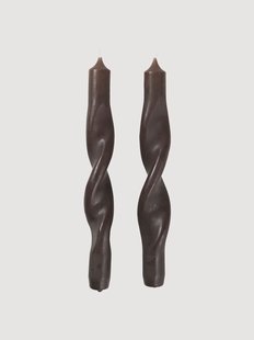 Handgemaakte steekkaarsen Twist, 2-delig