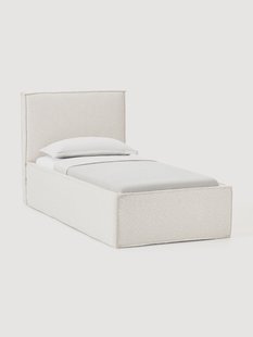 Boucl&eacute; gestoffeerd eenpersoonsbed Dream met opbergruimte