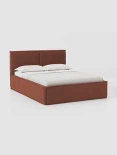 Boucl&eacute; gestoffeerd bed Dream met opbergruimte