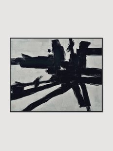 Handbeschilderde canvasdoek Omaggio A Kline met houten frame