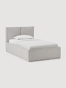 Boucl&eacute; gestoffeerd eenpersoonsbed Dream met opbergruimte