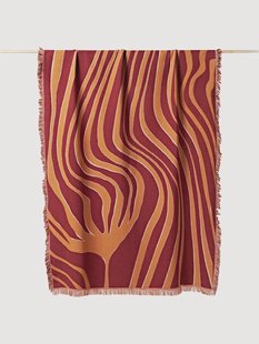 Omkeerbare katoenen plaid Alia met franjes