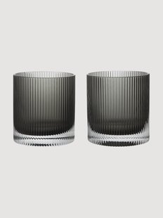 Mondgeblazen glazen tumblers Ripple, 2-delig