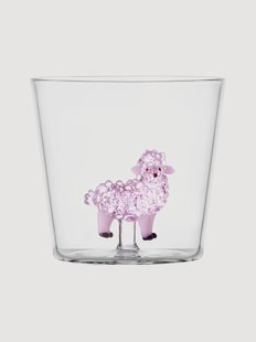 Handgemaakte tumbler Pink Sheep van borosilicaatglas