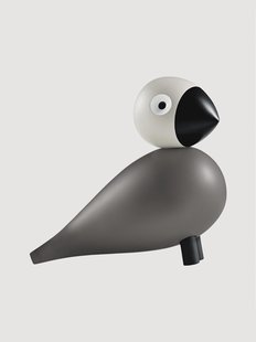 Zangvogel Ernst H15,5 cm grijs/lichtgrijs