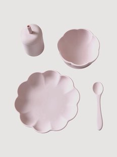 Kinderserviesset Little Poppy van silicone, 4-delig