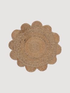 Handgemaakte placemat Rina in bloemvorm van jute