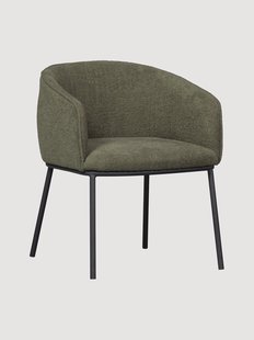 Boucl&eacute; eetkamerstoel Leon met metalen poten