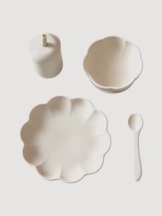 Kinderserviesset Little Poppy van silicone, 4-delig