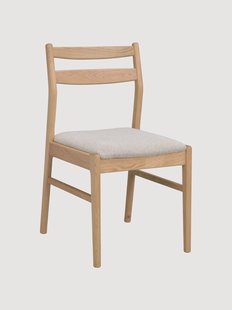 Stoel Kerwin eikenhout/lichtbeige stof