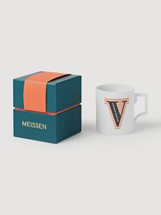 Handgemaakte beker Initials met decoratief motief