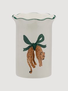Handbeschilderde vaas Leopard, H 21 cm
