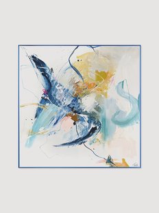 Ingelijste canvasprint Confidential Blue, handafgewerkt