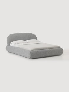 Boucl&eacute; gestoffeerd bed Alba met opbergruimte