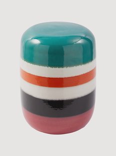 Handgemaakte ronde bijzettafel Striped Pill