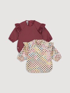 Slabbetjes Coeur Glitter met mouwen, 2-delig, verschillende maten