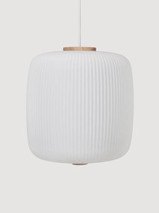 Mondgeblazen hanglamp Ek61 van opaalglas