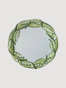 Handbeschilderd ontbijtbord Lily of the Valley