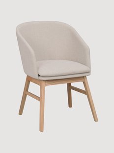 Gestoffeerde eettafelstoelen Windham van eikenhout met armleuningen, 2-delig