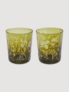 Mondgeblazen tumblers Scattered Flowers, 2-delig