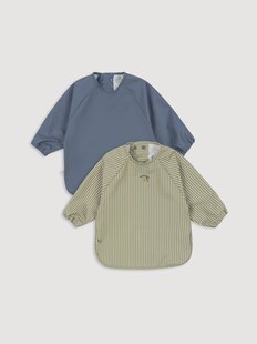 Slabbetjes Tea Stripe met mouwen, 2-delig, verschillende maten