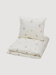 Babybedtextiel Carousel van katoensatijn