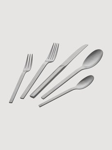 Mat geborstelde bestekset Minimale, 6 personen, 30-delig